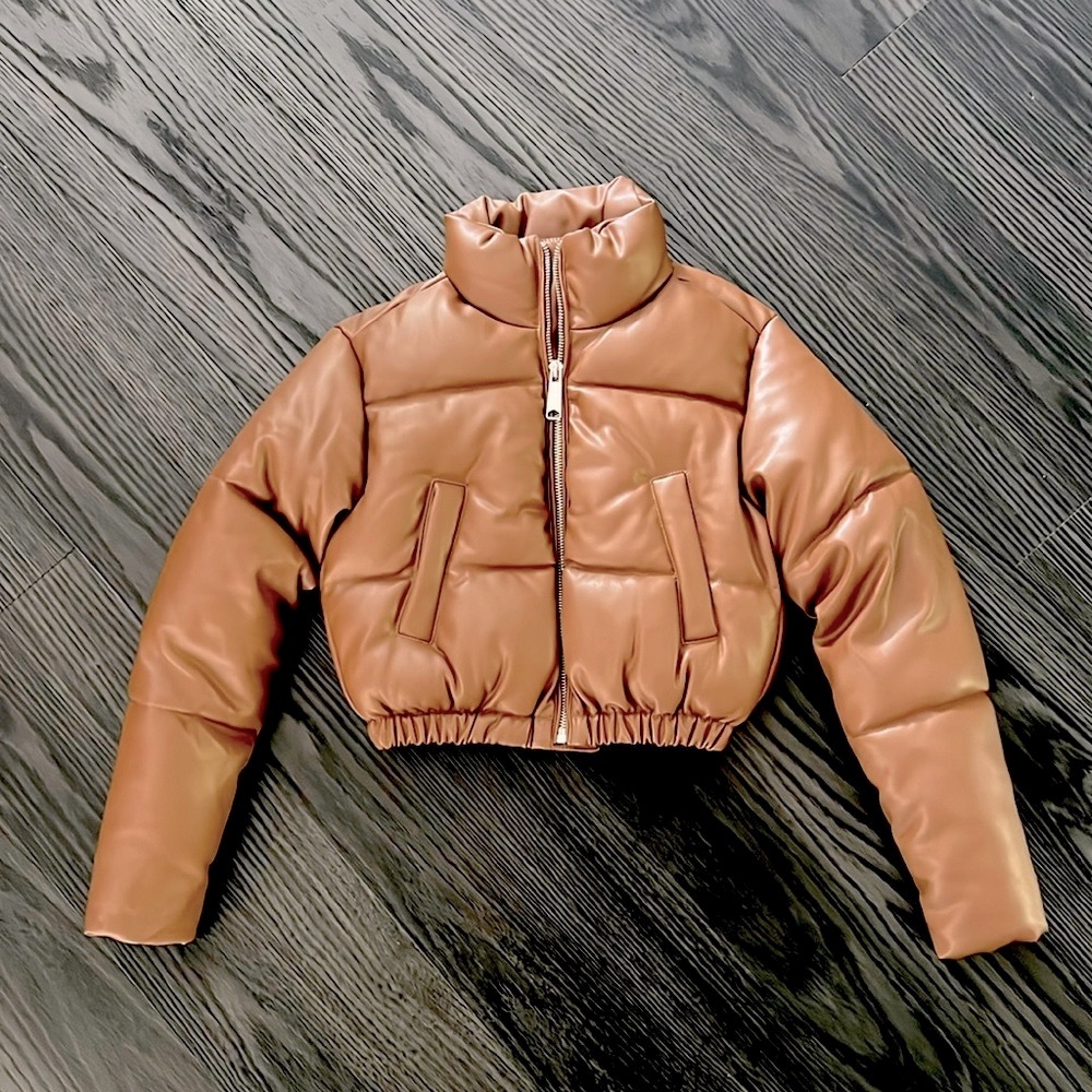 Aqua Girls Vegan Leather Puffer